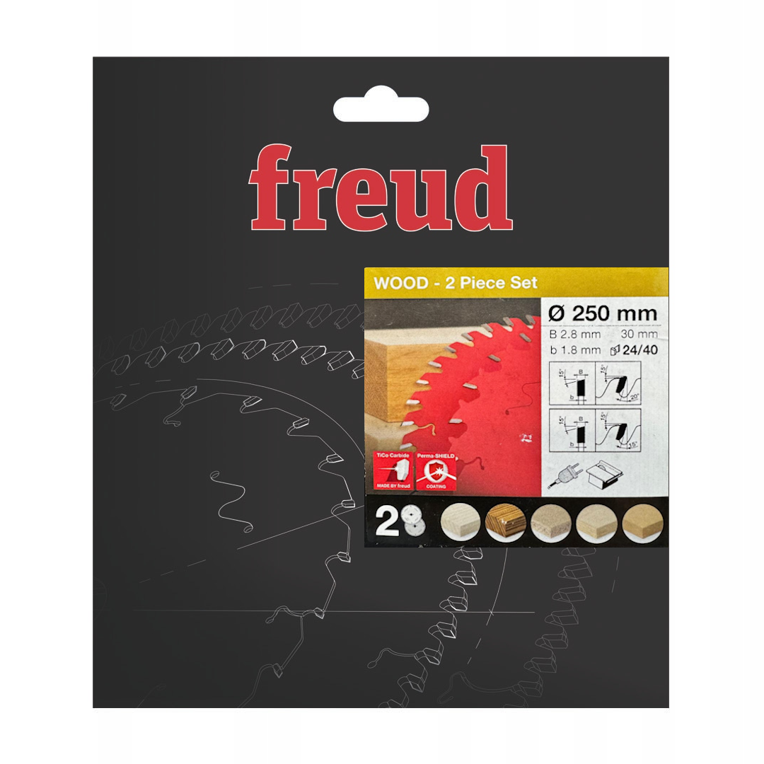 Freud Circular saw blade twin pack HM 250 x 2.8/1.8 x 30 mm, Z=24/40 FR23S001T