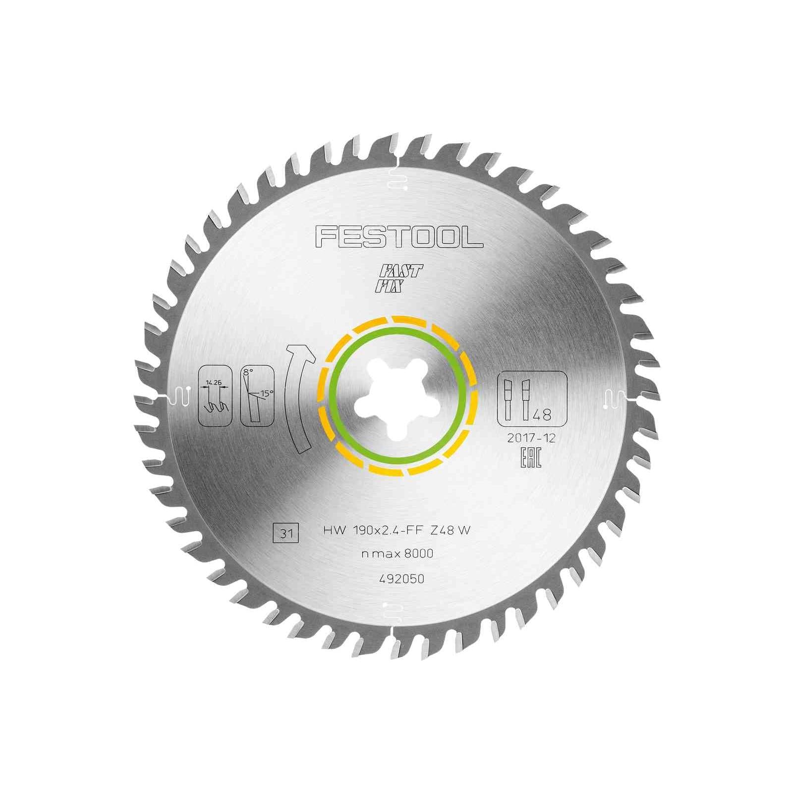 Festool Saw blade WOOD FINE CUT HW 190x2,4 FF W48 492050 Power Tool Services