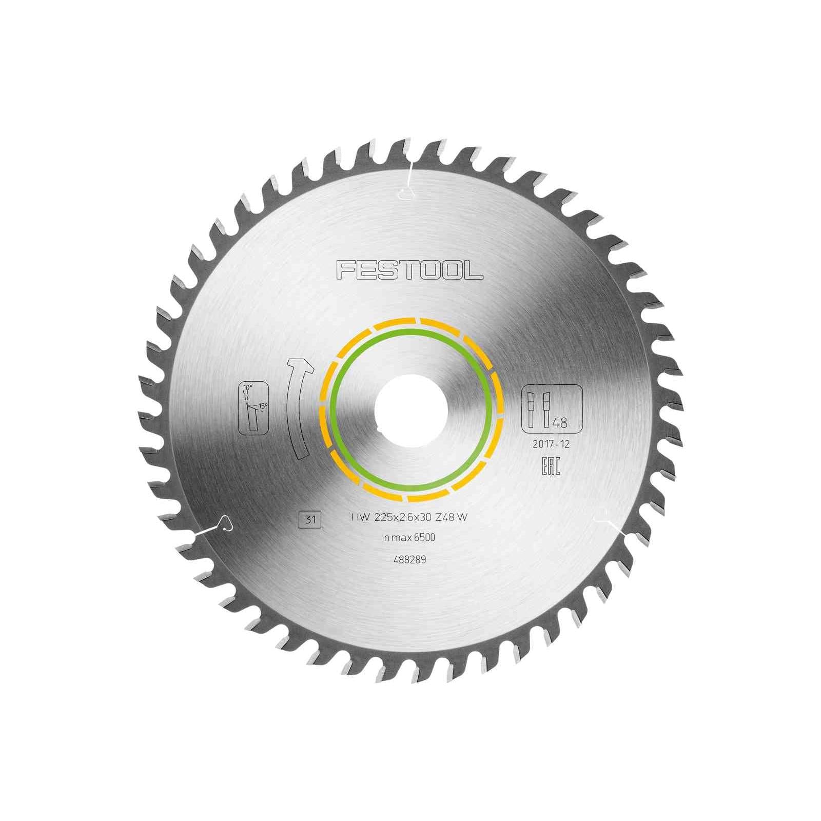 Festool Saw blade WOOD FINE CUT HW 225x2,6x30 W48 488289 Power Tool Services