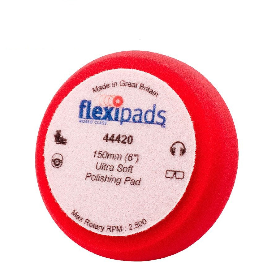 Flexipads 150 X 50mm Red Hook And Loop Polishing Foam Ultra Soft FLEX 44420 Power Tool Services