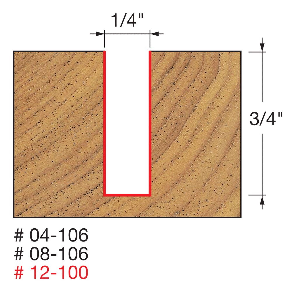 Freud 04-10625 6.4 x 19.0mm Straight Bit 1/4 Shank 04-10625P Power Tool Services