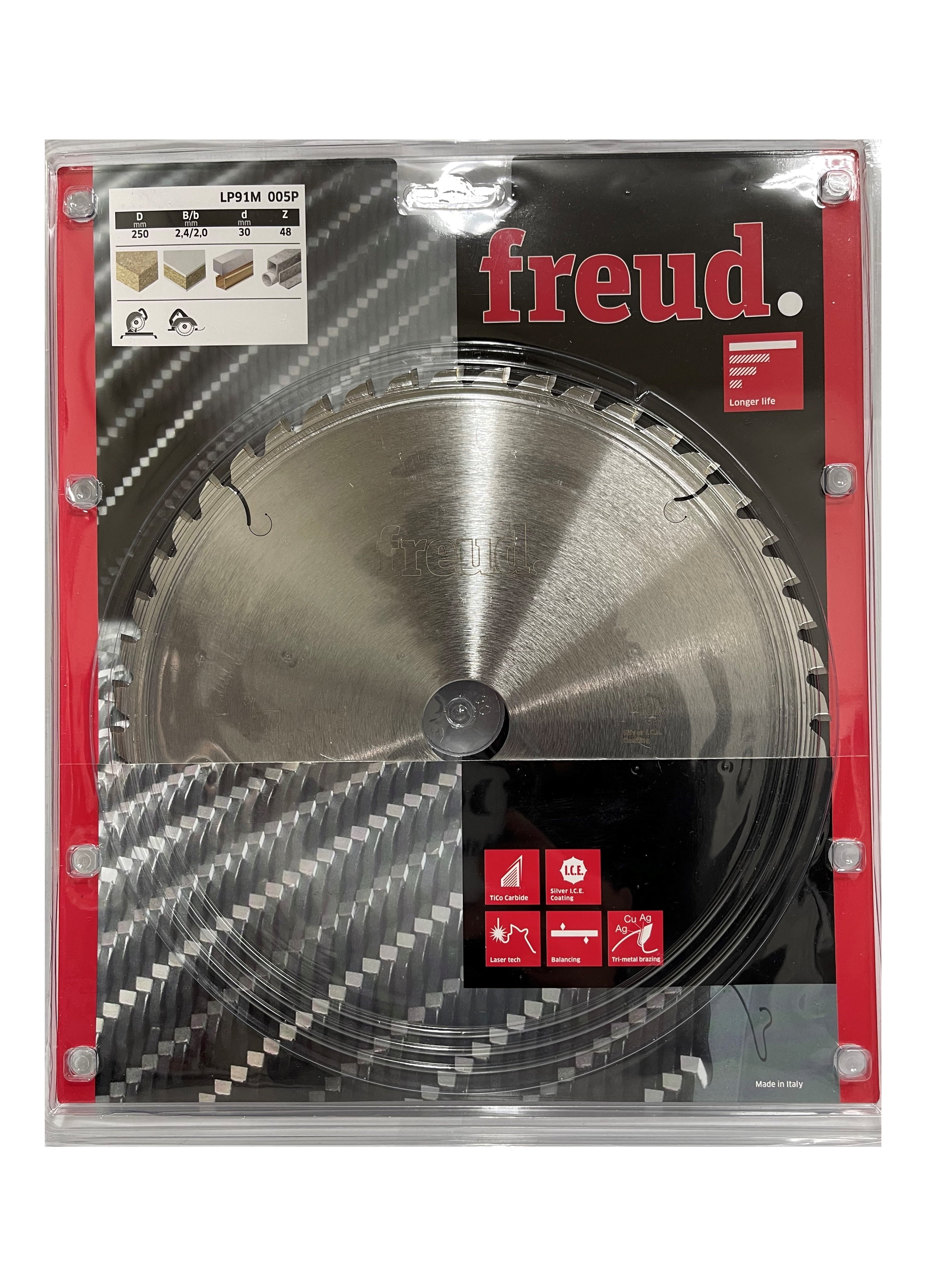 Buy Freud TCT Circular Saw Blade 250MM X 2.4 X B30MM X 48T LP91M005P from Power Tool Services - Image 1 | Best Price