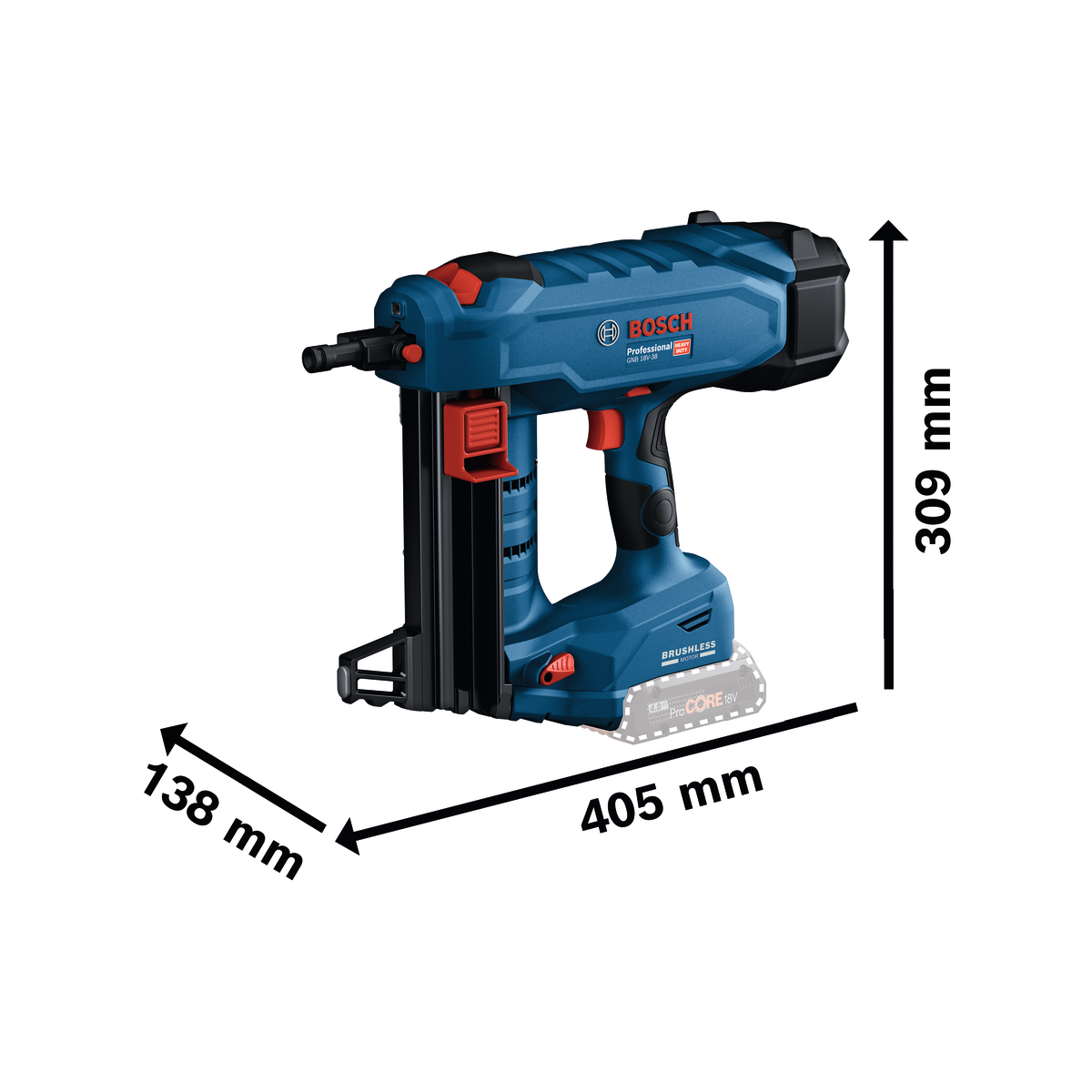 Bosch Professional Cordless Concrete Nailer GNB 18V-38 06019L7001 3 - Power Tool Services