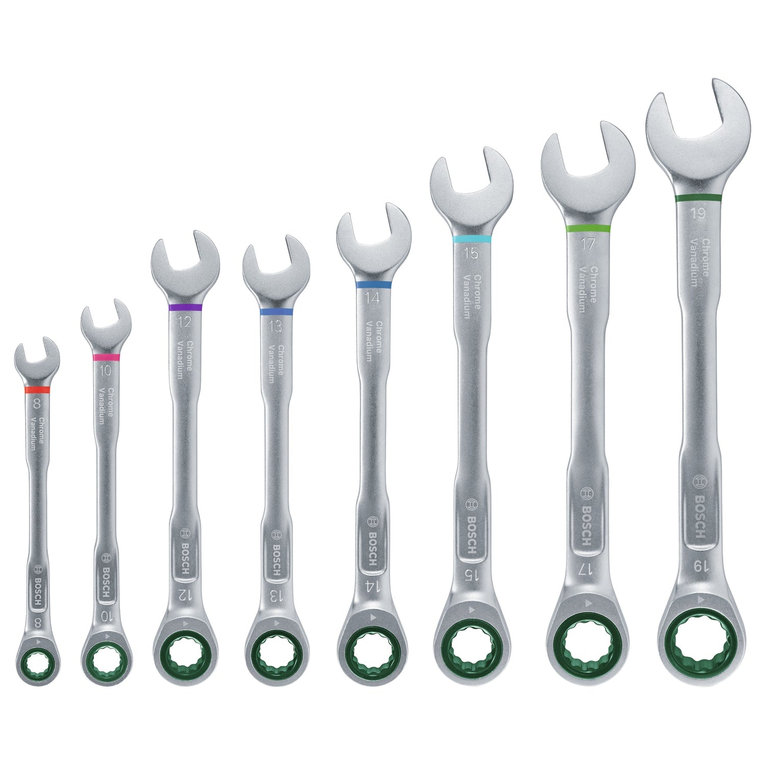 Bosch DIY Ratchet Combination Wrench Set 8-piece 1600A027PS