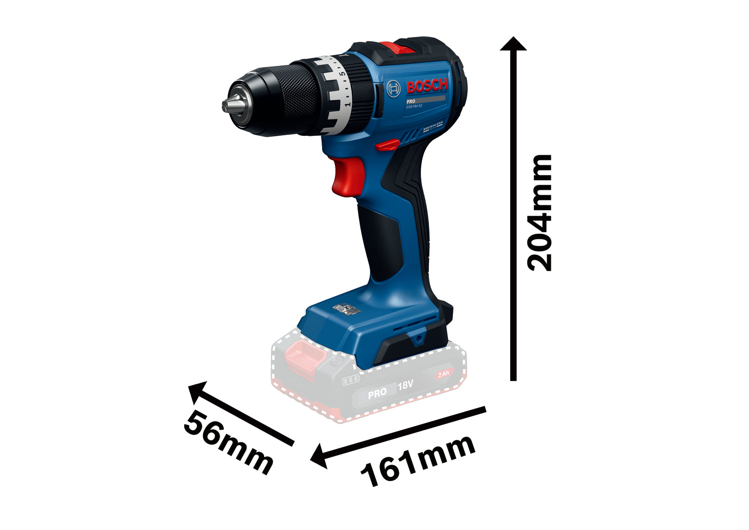 Bosch Professional Cordless Drill GSR 18V-52  (1 x 2.0Ah) + Charger 06019S00K4 3 - Power Tool Services