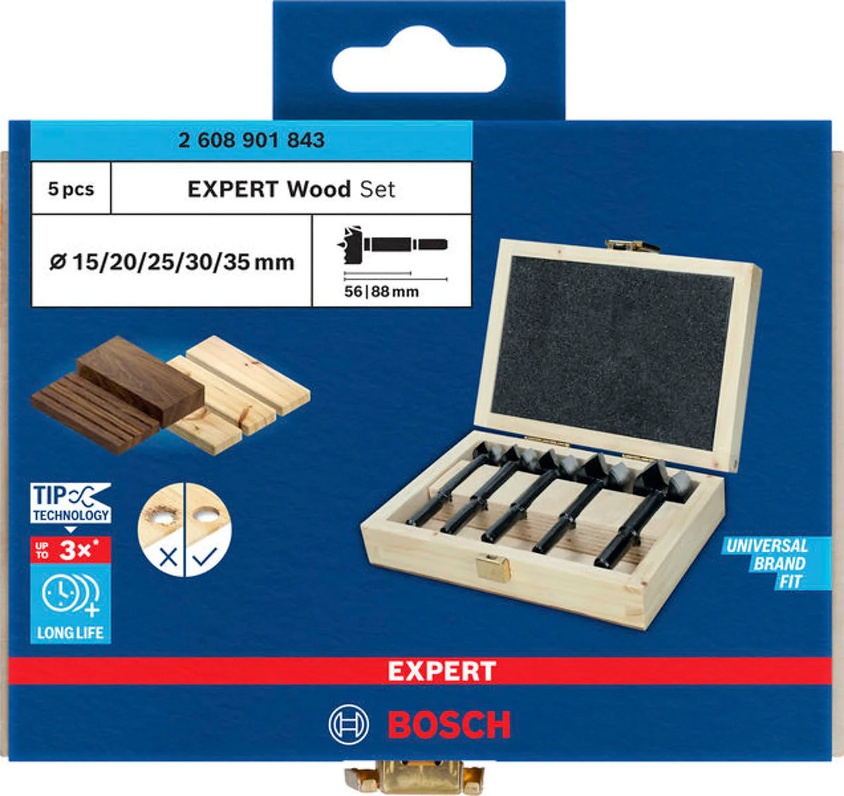 Bosch EXPERT Wood Forstner Drill Bit Set, 5 pcs 2608901843 - Image 1