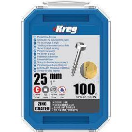 Kreg Pocket Hole Screws 1' Coarse -100Ct KR SPS-C1-100-INT Power Tool Services
