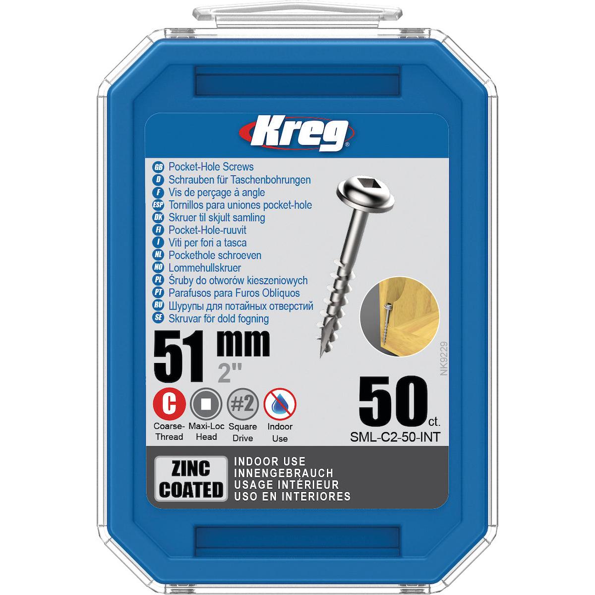 Kreg Pocket Hole Screws 2" #8 Coarse Washer Head 50Ct Power Tool Services