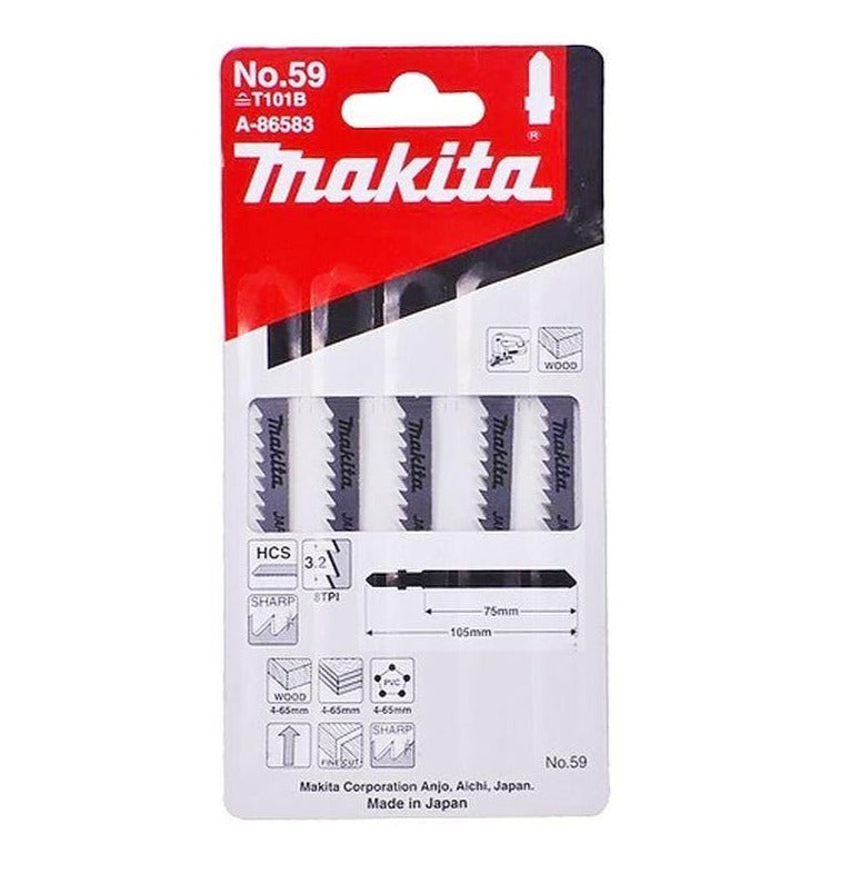 Makita Jigsaw Blades T101B 5 Pack No 59 A-86583
