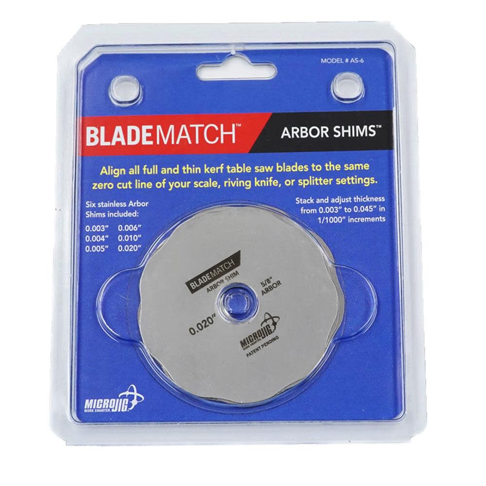 Microjig BladeMatch Arbor Shims AS-6 Power Tool Services