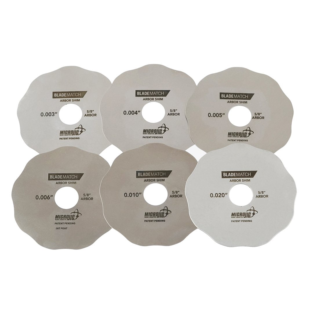 Microjig BladeMatch Arbor Shims AS-6