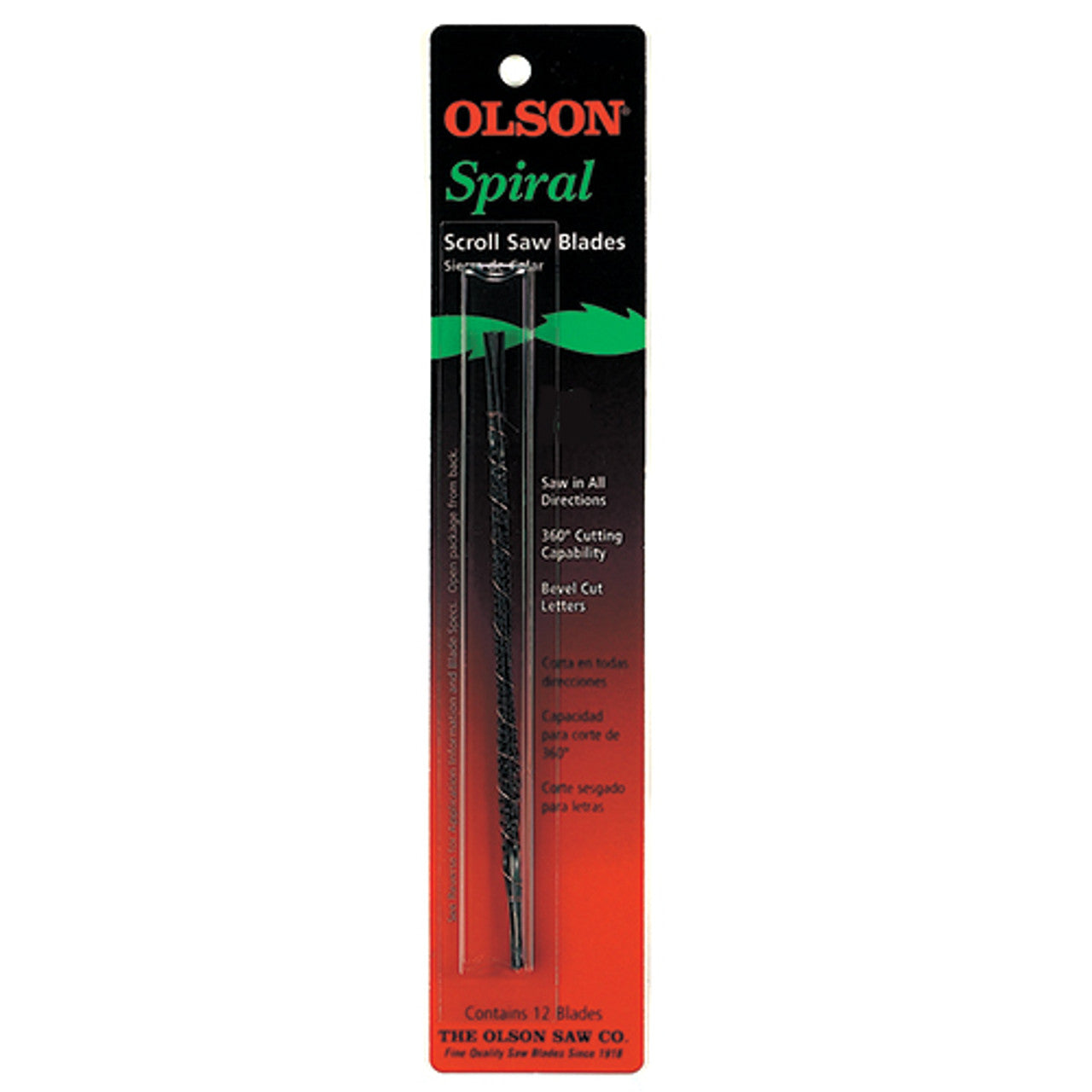 Olson Scroll Saw Blade 5' 125mm 36tpi Spiral Cut Wood Plain End 6pc SSB46500 Power Tool Services
