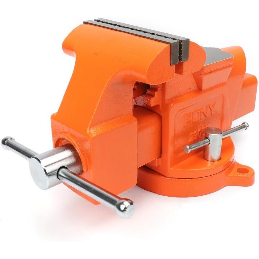 Pony 5' Heavy-Duty Workshop Bench Vise Swivel Base AC29050 Power Tool Services