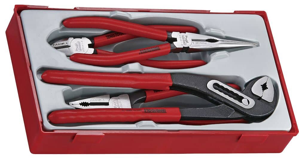 Teng Tools 4PC Plier Set, Vinyl Grip