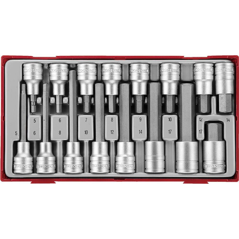 Teng Tools 16PC 1/2" Drive Hex Bit Socket Set Power Tool Services