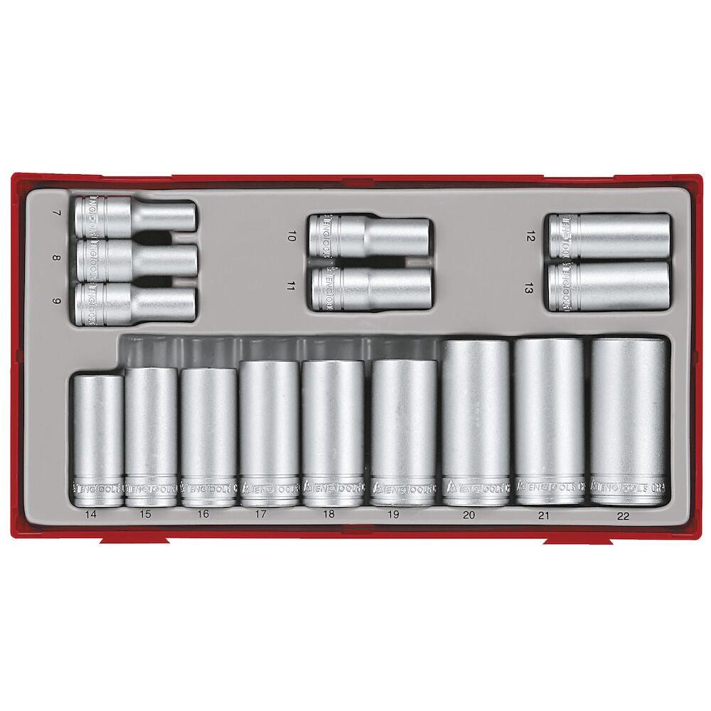 Teng Tools 16PC 3/8" Drive Deep Socket Set Power Tool Services