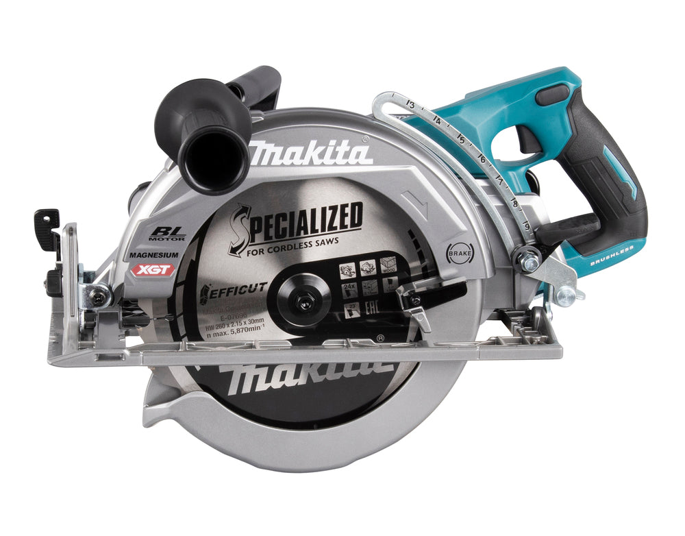 Makita 40V XGT Cordless 260mm Rear Handle Circular Saw RS002GZ 5 - Power Tool Services