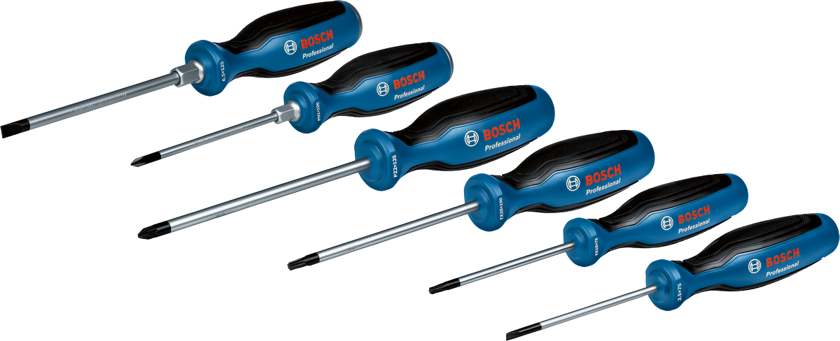 Bosch Professional Screwdriver Set 6pc SL/PH/PZ/TX 1600A02CV3 2 - Power Tool Services