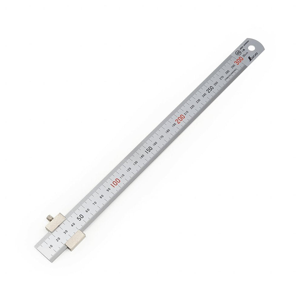 Power Up Ruler Shinwa Metric Ruler with Stopper 300mm 76752