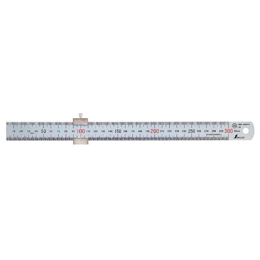 Shinwa Metric Ruler with Stopper 300mm 76752 Power Tool Services