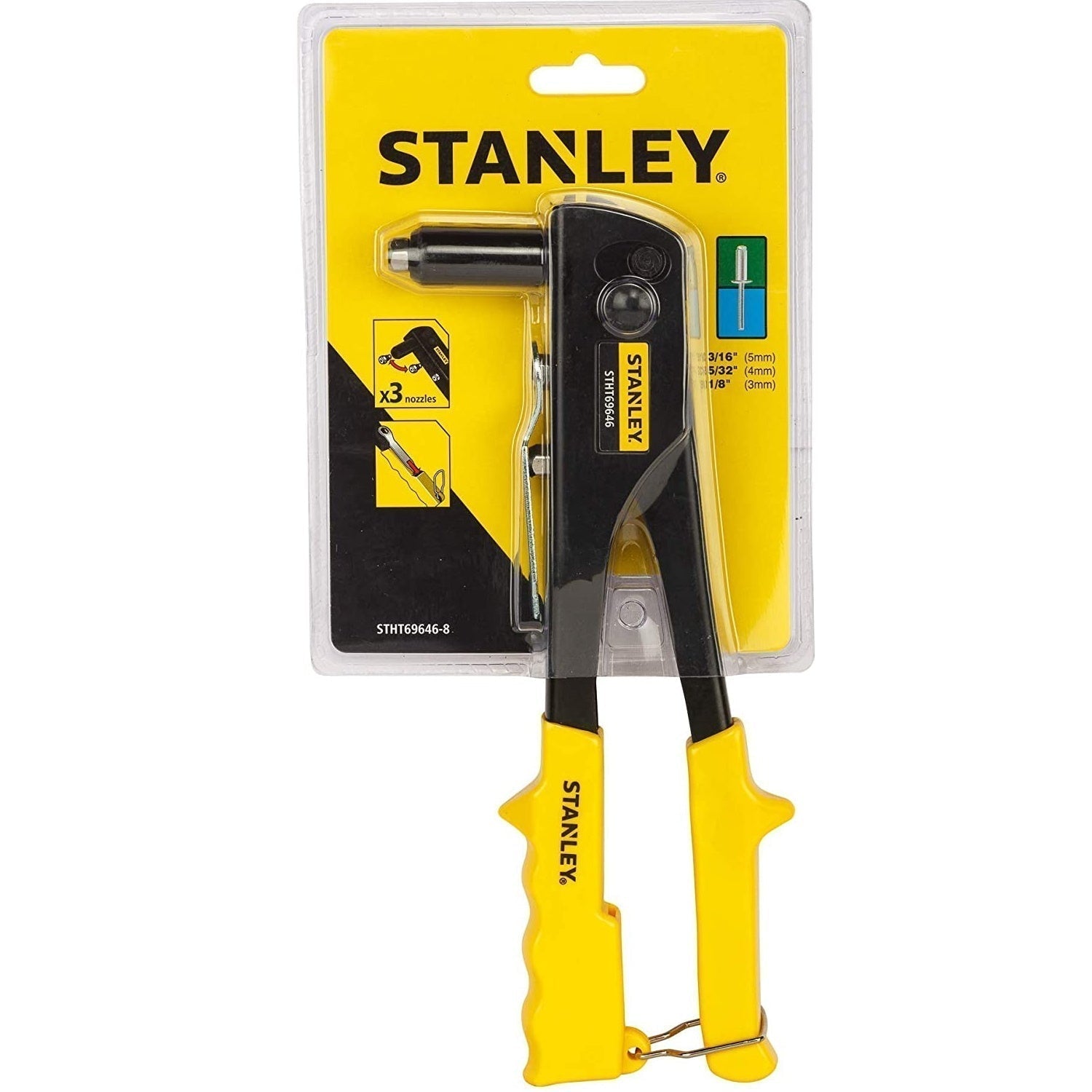 Stanley Medium Duty Riveter 3 Nozzle STHT69646-8 Power Tool Services