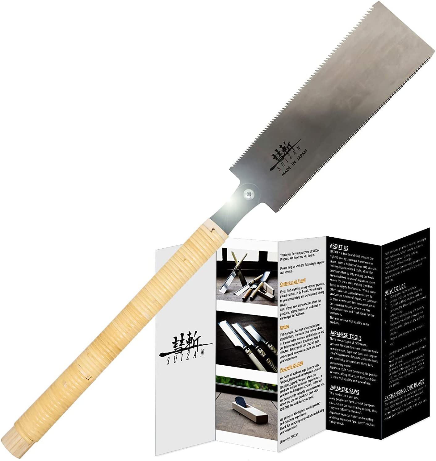 Suizan Japanese Pull Saw Hand Saw 240mm Ryoba Double Edge