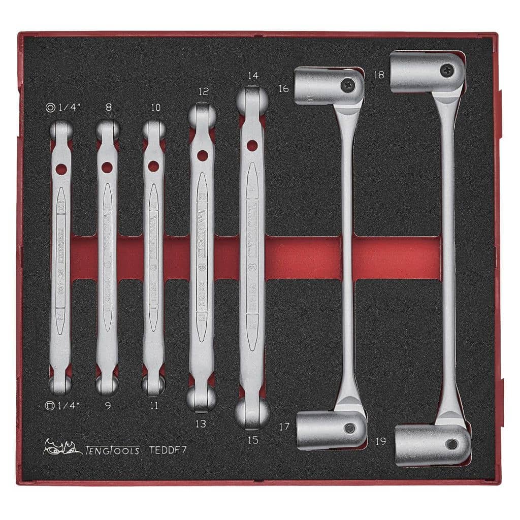 Teng Tools Double Flex Wrench Set in EVA Foam