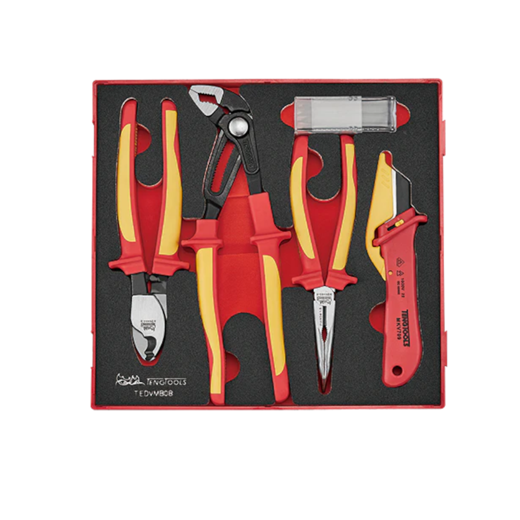 Teng Tools 8PC Insulated Plier and Knife Set in EVA Foam