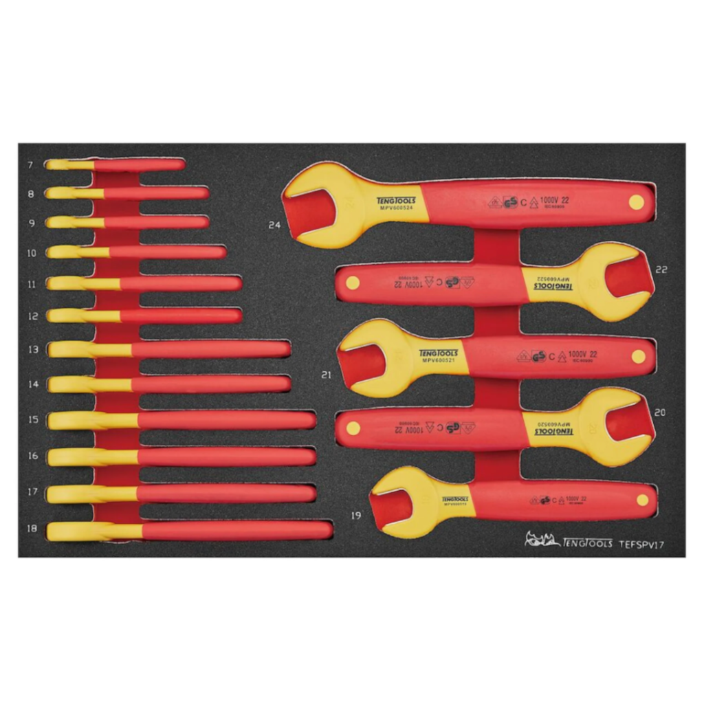 Teng Tools INSULATED SPANNER SET FOAM3 17 PIECES