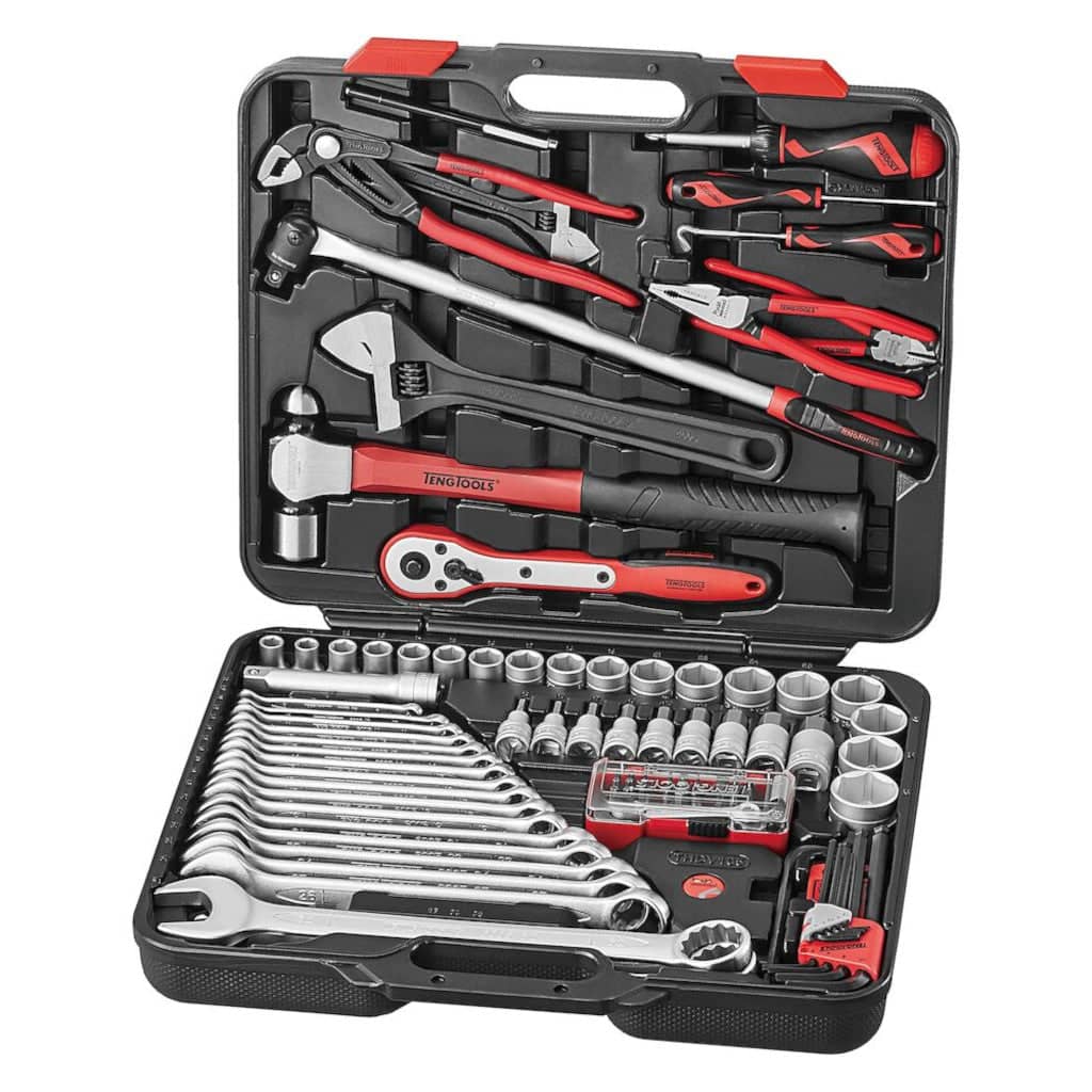 Teng Tools 105PC Heavy Duty Tool Set with Ball Pein Hammer