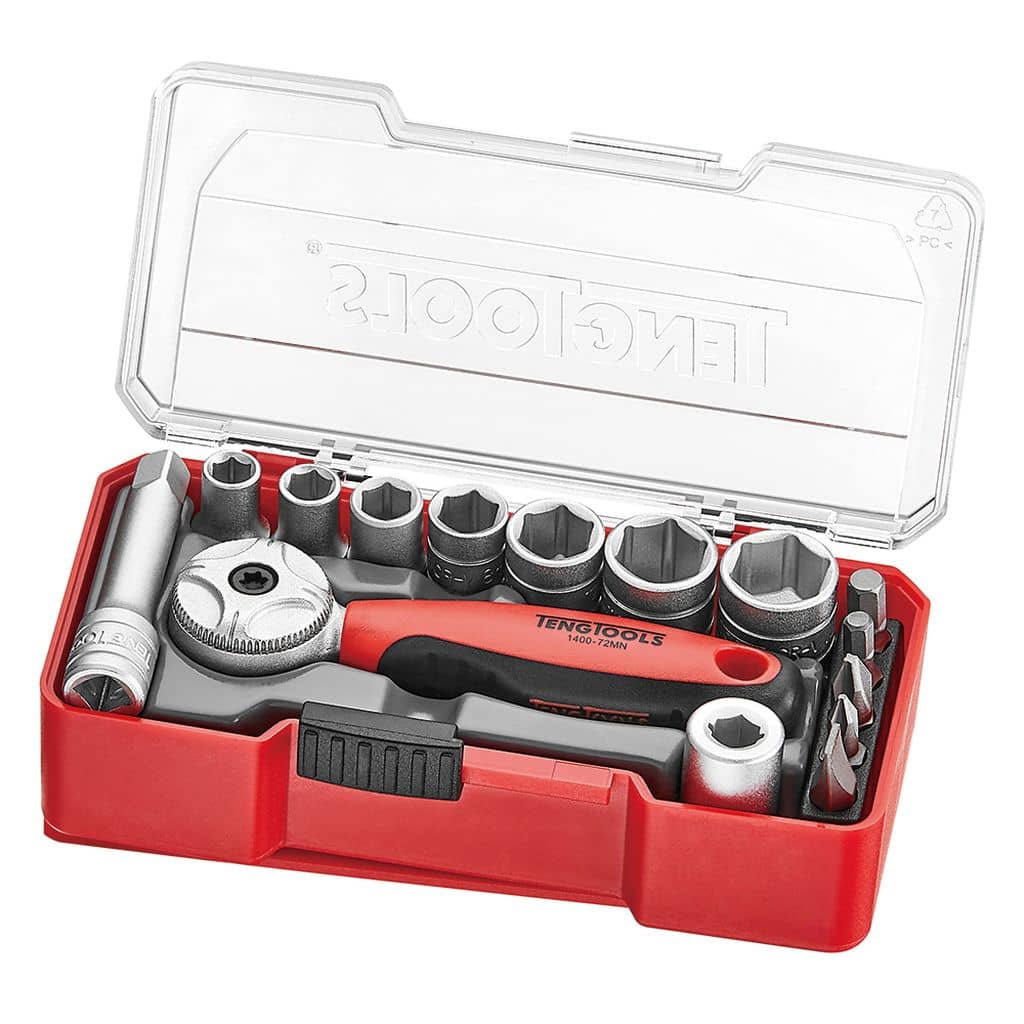 Teng Tools 15PC 1/4Inch drive socket set in TJ case