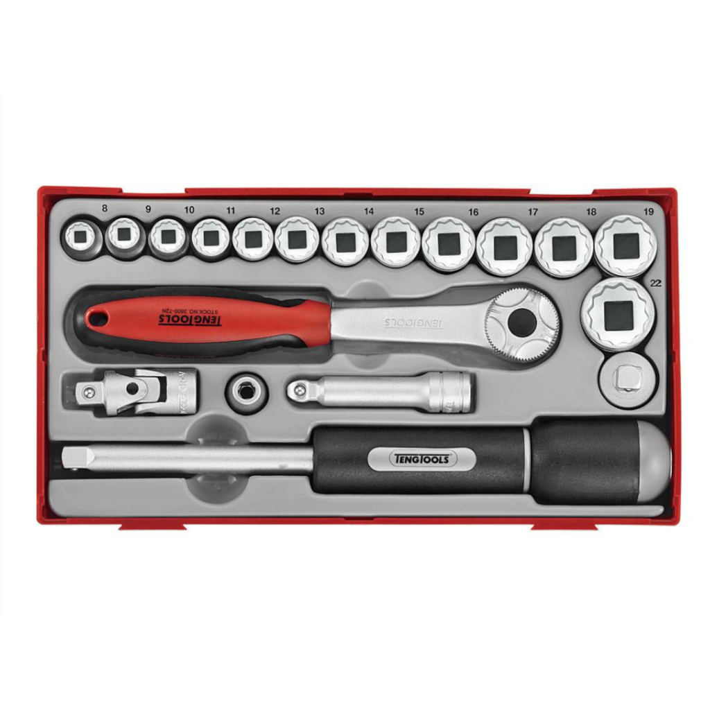 Teng Tools 3/8inch SOCKET SET 12 PT TT1 19 PIECES