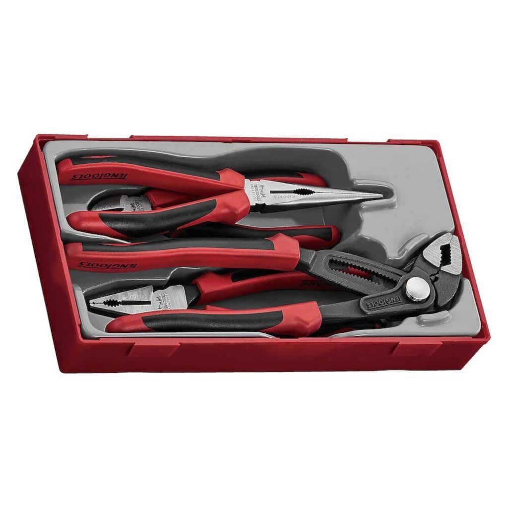 Teng Tools 4PC Plier Set with TPR grip (Quick set water pump pliers)