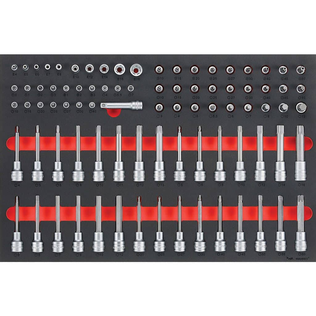 Teng Tools 85PC 1/4inch, 3/8inch & 1/2inch Drive Socket Bit Set in EVA Foam