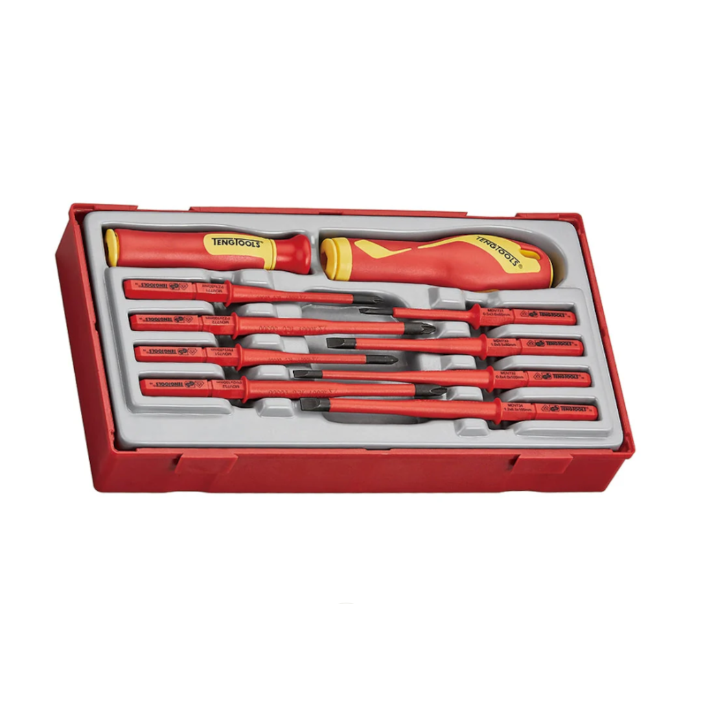 Teng Tools 10PC Insulated Screwdriver Set with Interchangeable Blades