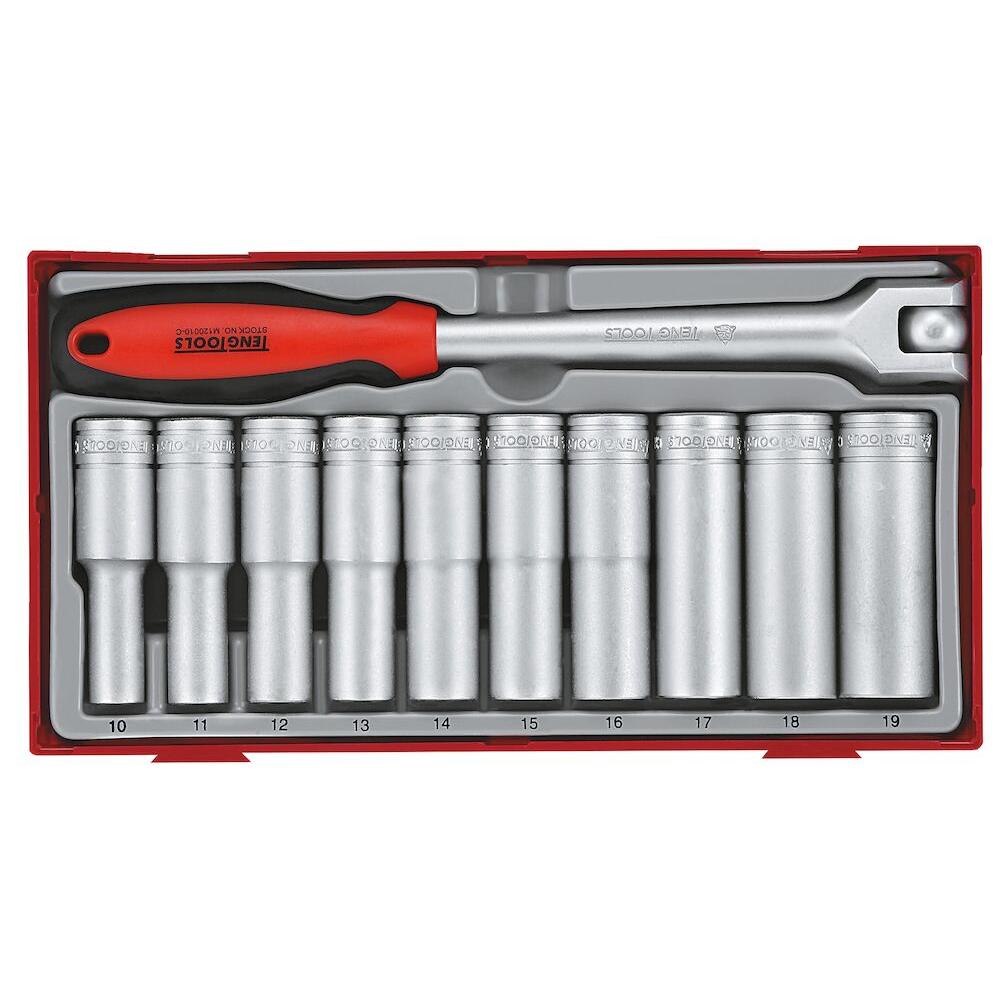 Teng Tools 11Pc 1/2inch Drive Deep Socket Set Power Tool Services