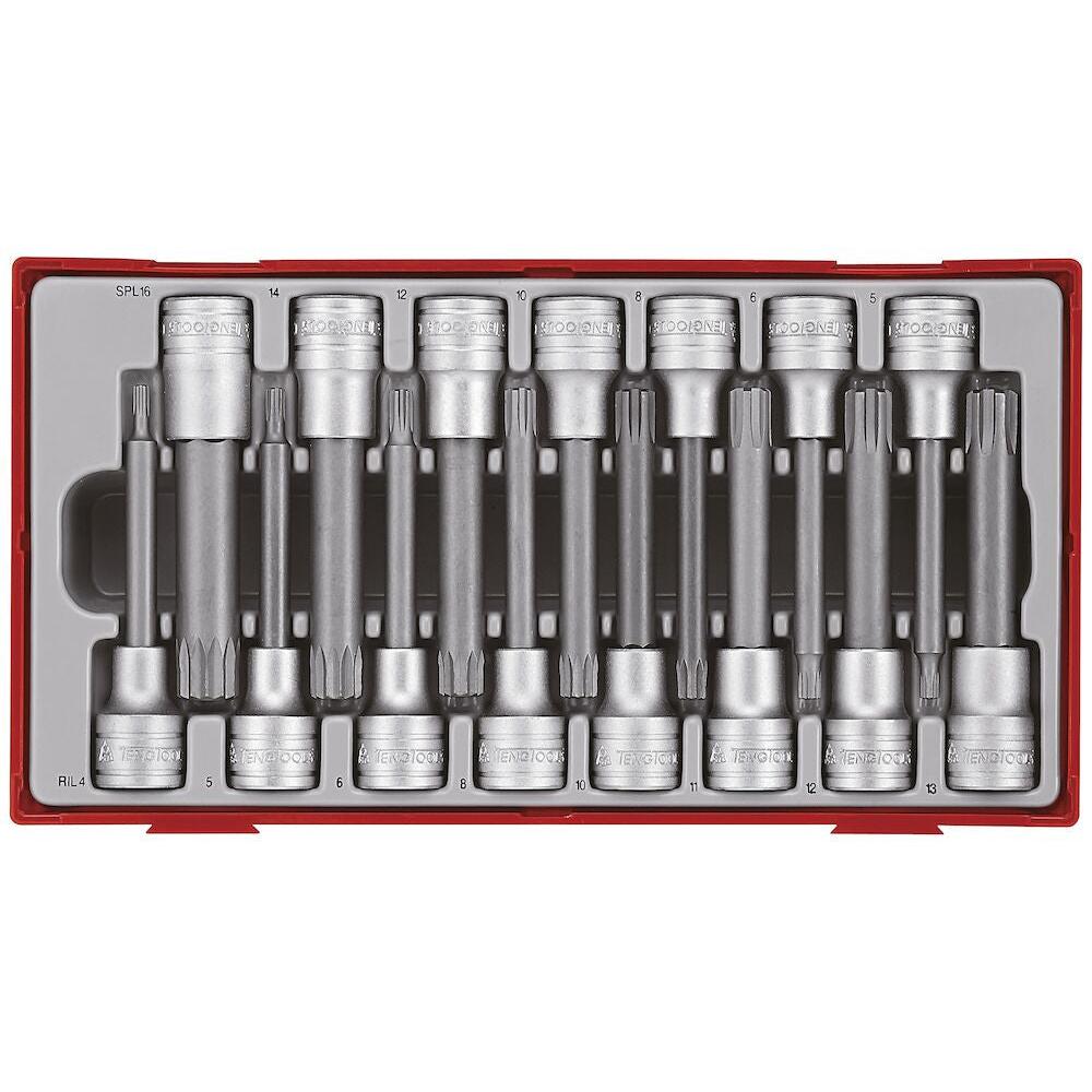 Teng Tools 15PC 1/2 Inch Ribe & Spline Socket Set Power Tool Services