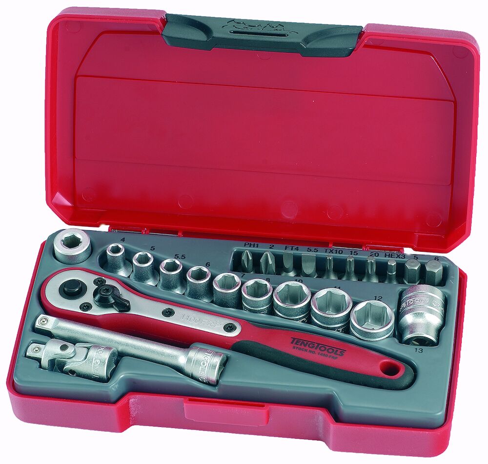 Teng Tools 24PC 1/4 inch Drive Socket Set Power Tool Services