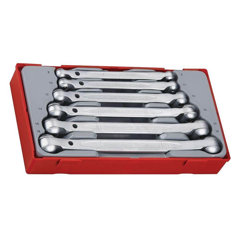 Teng Tools 6PC Double Flex Wrench Set 8-19MM Power Tool Services