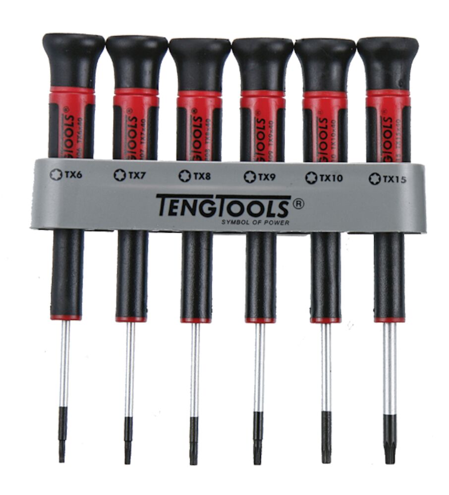 Teng Tools 6PC Mini Torx Screwdriver Set With Holder Power Tool Services