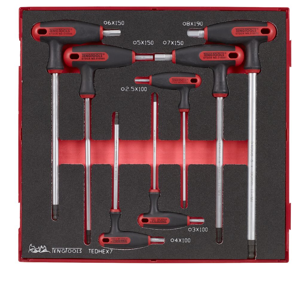 Teng Tools 7PC T-Handle Hex Key Set Power Tool Services