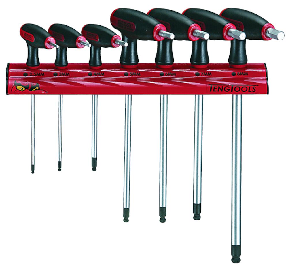 Teng Tools 7PC T-Handle Hex Set with Wall Rack Power Tool Services