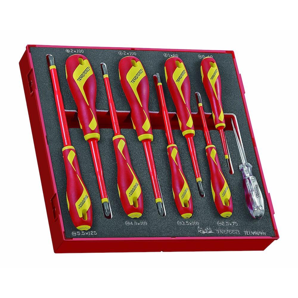 Teng Tools 9PC 1000 Volt Insulated Screwdriver Set in EVA Power Tool Services