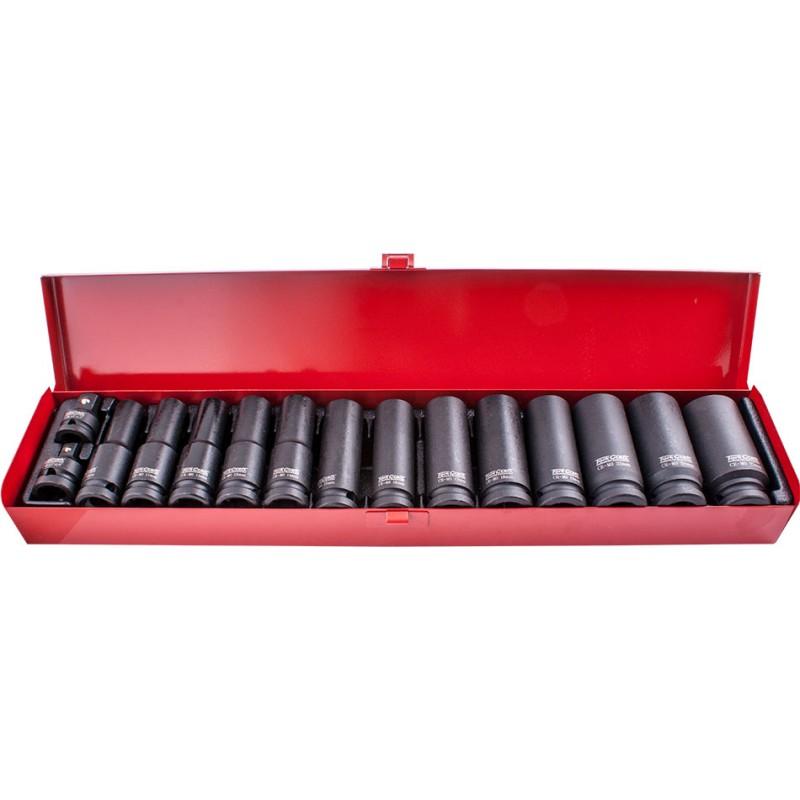 Tork Craft 1/2" Drive Impact Socket Set for Impact Drivers 15Pc Power Tool Services