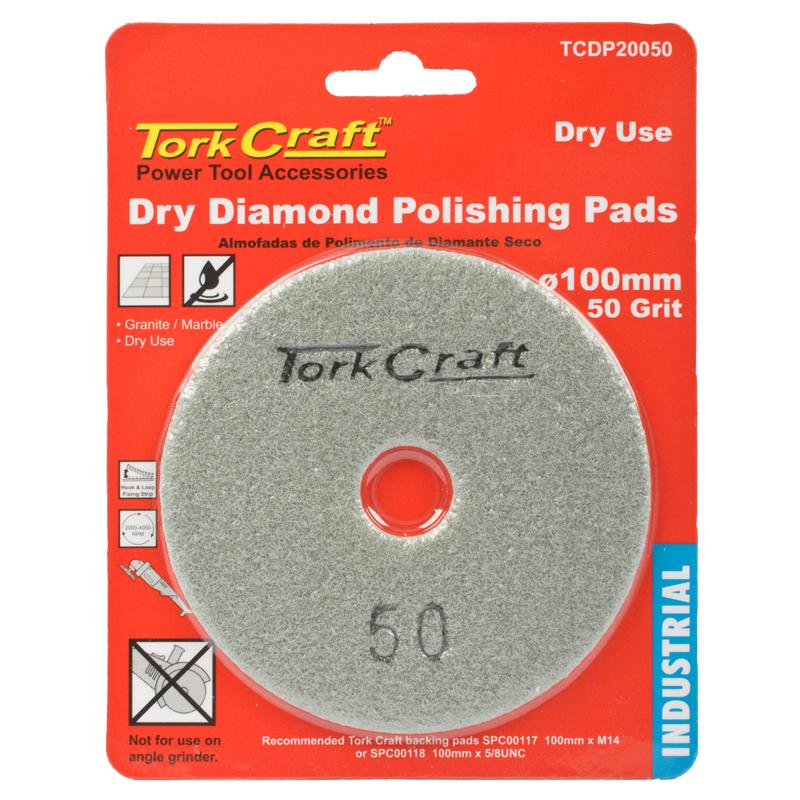 Tork Craft 100Mm Diamond Polishing Pad Dry Use ( Select Grit ) Power Tool Services