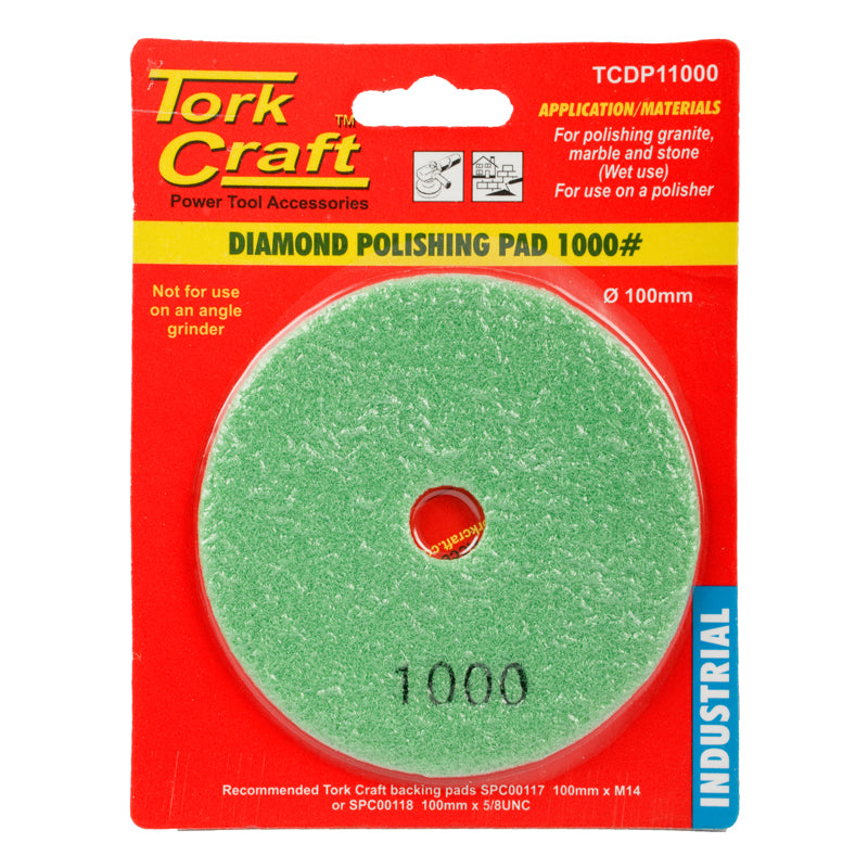 Tork Craft 100Mm Diamond Wet Polishing Pad ( Select Grit ) Power Tool Services