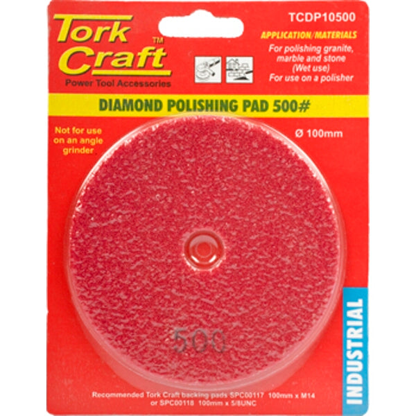 Tork Craft 100Mm Diamond Wet Polishing Pad ( Select Grit ) Power Tool Services