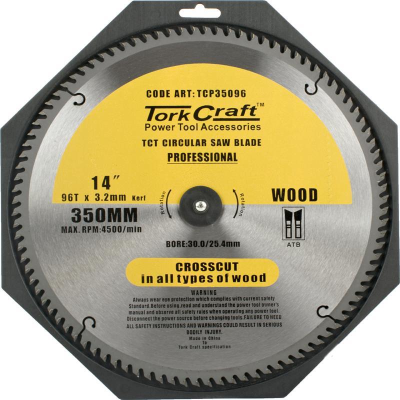 Tork Craft Blade Contractor 350 X 96T 30/1 Circular Saw Tct Power Tool Services
