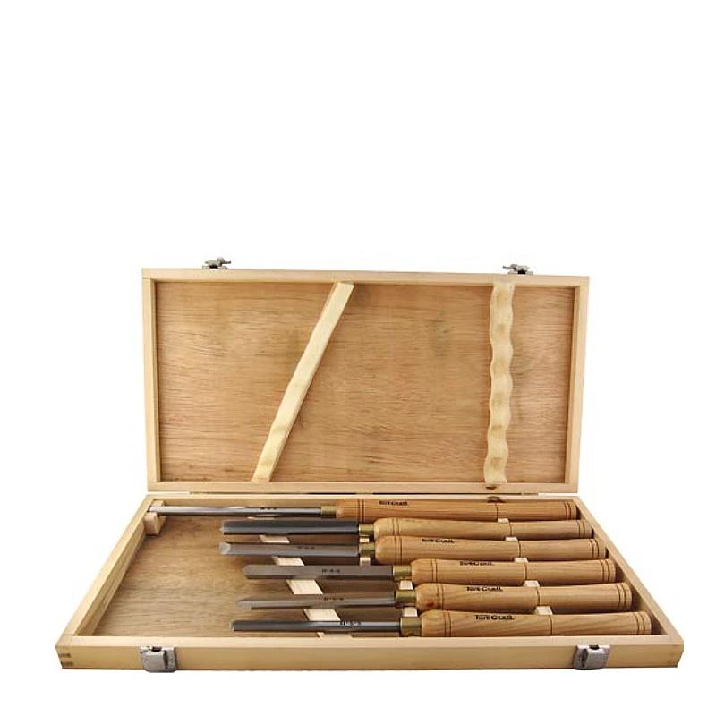 Tork Craft Chisel Set Wood Turning Hss 6 Piece Wooden Case Power Tool Services