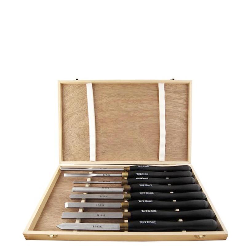 Tork Craft Chisel Set Wood Turning Hss 8 Piece Wooden Case Power Tool Services